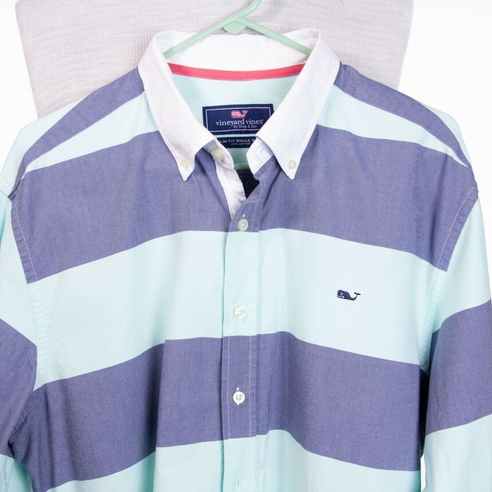 Vineyard Vines Blue and White Striped Casual Button Down Shirt - Picture 7 of 8